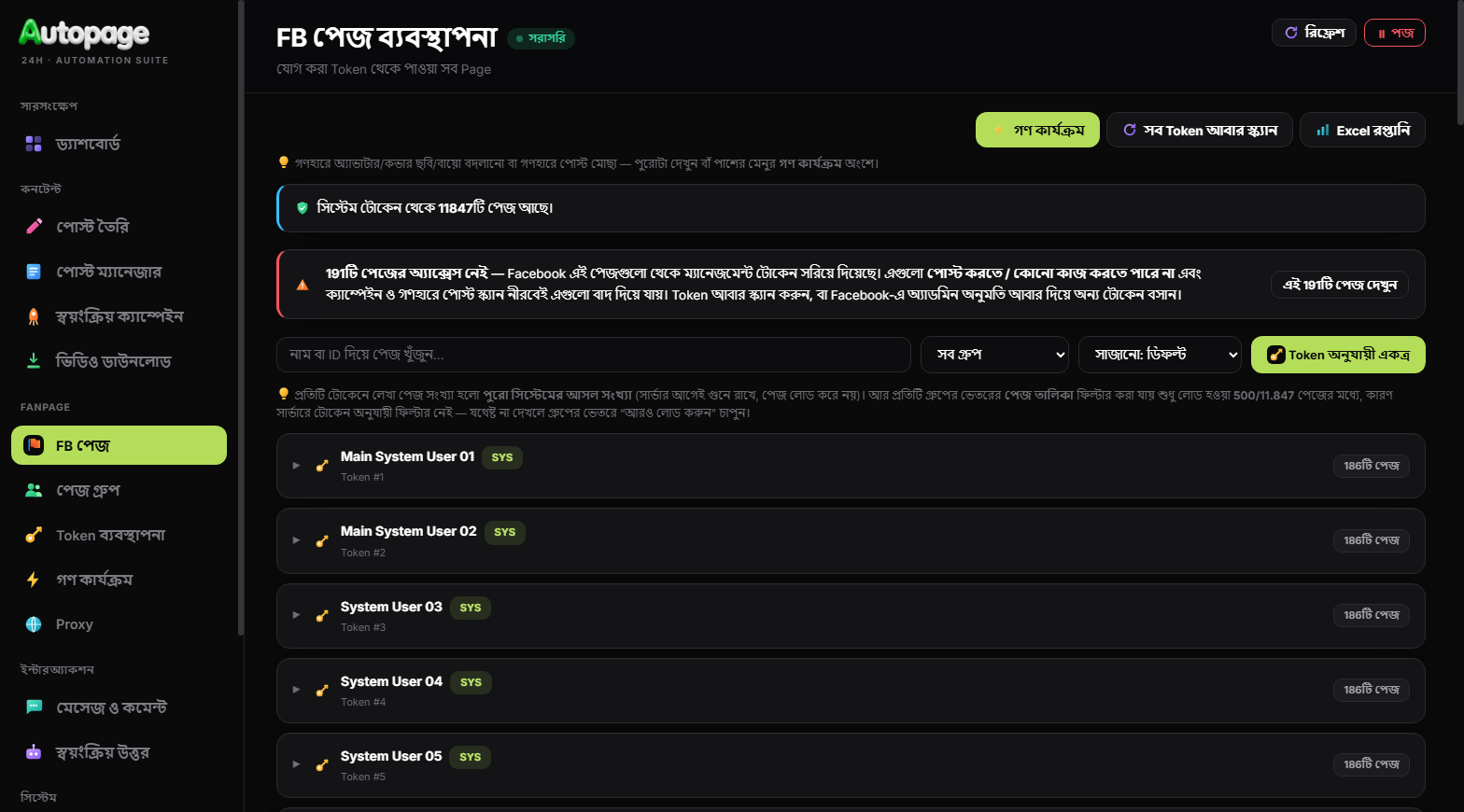 Facebook পেজ ব্যবস্থাপনা
