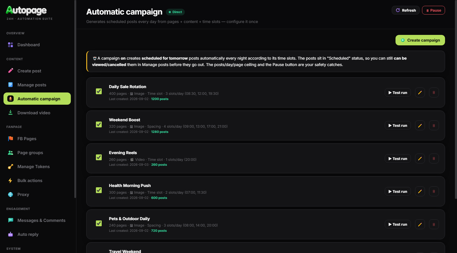 Automated campaigns
