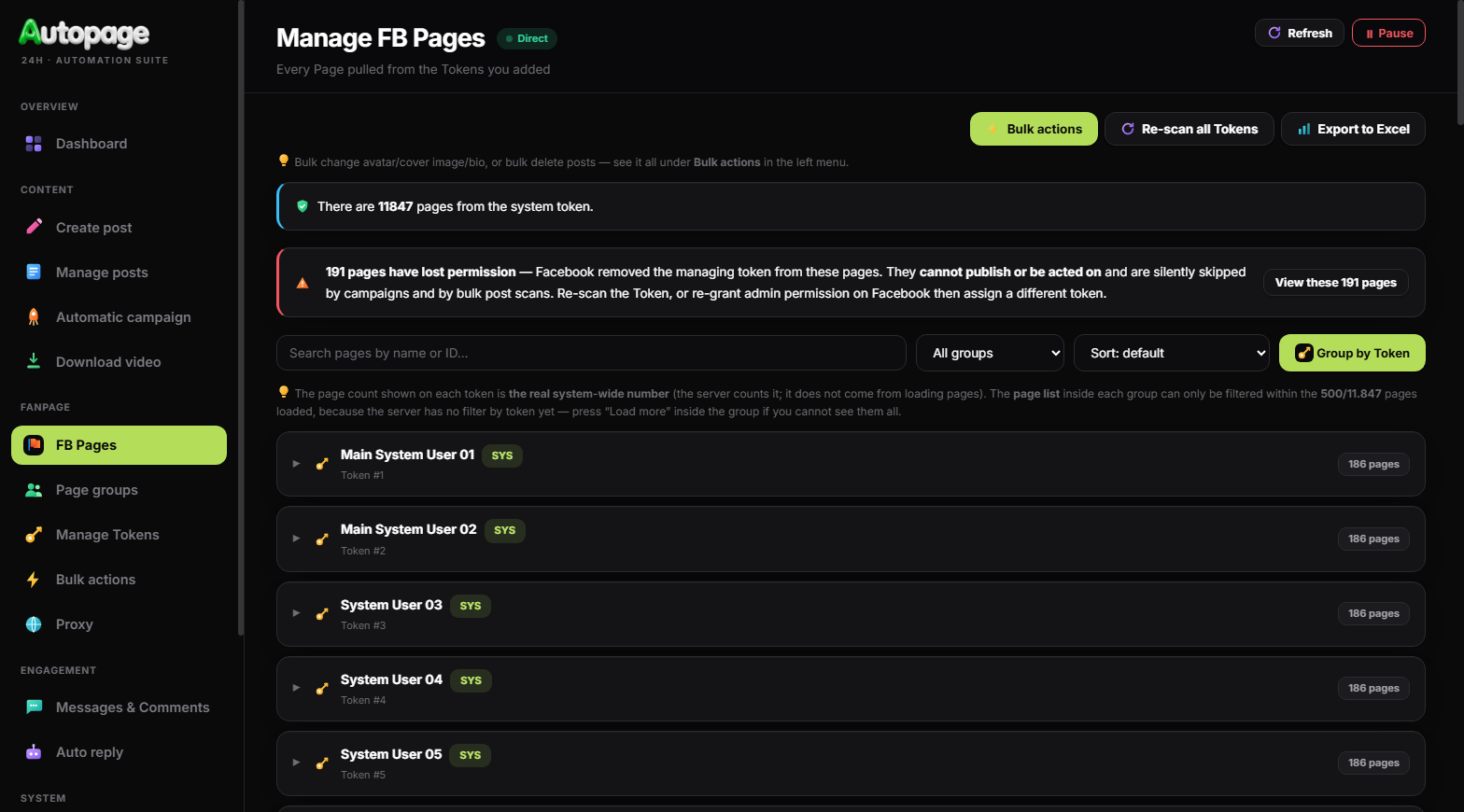 Facebook Page management